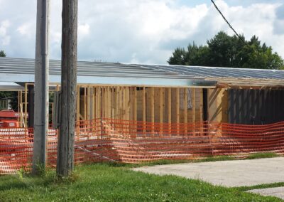 Wooden framing of the house